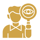 Person with magnifying glass icon