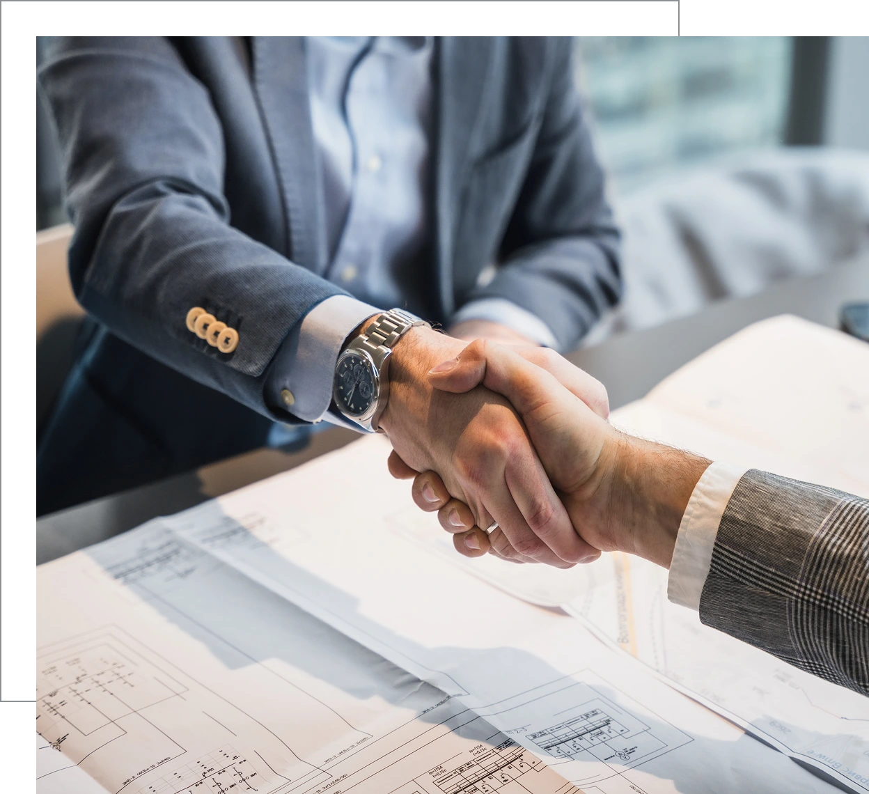 Two people shaking hands