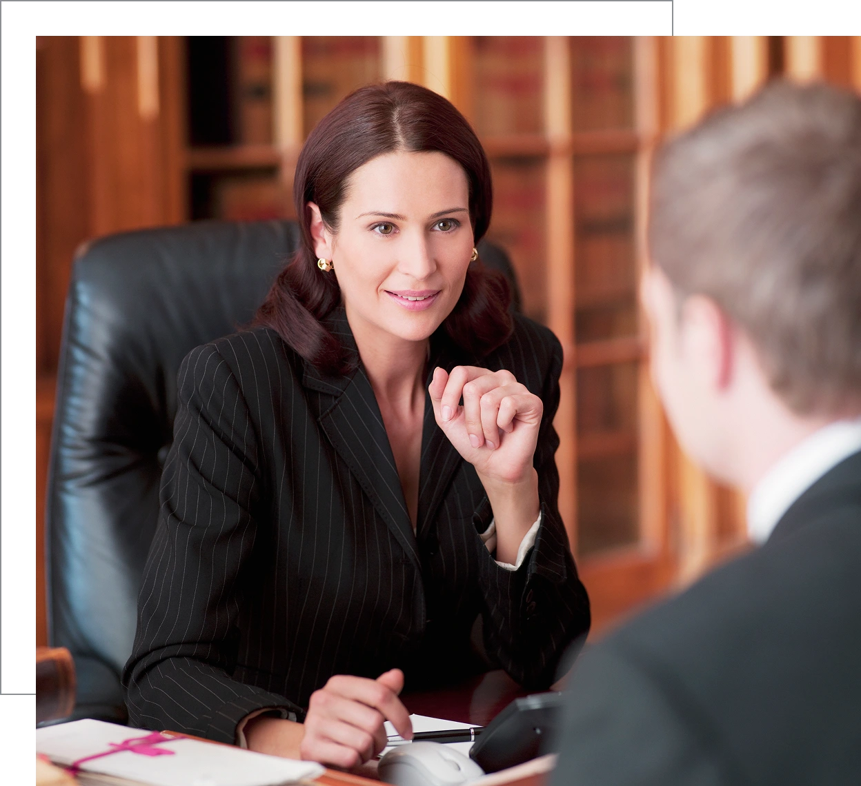 Business meeting in office setting