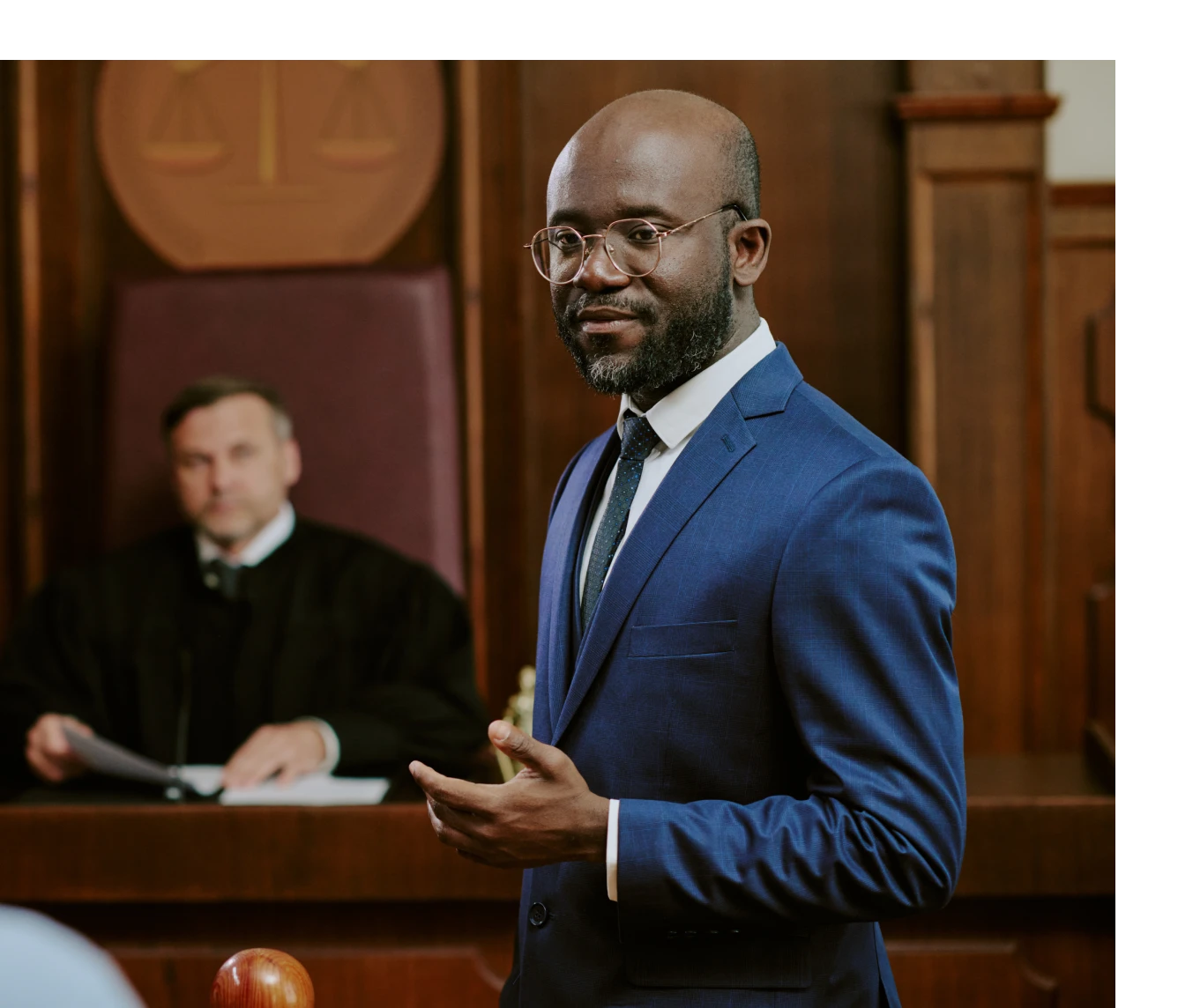 Legal professional in court setting
